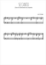 Téléchargez l'arrangement pour piano de la partition de Se canto (Languedoc) en PDF